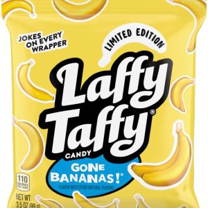 Laffy Taffy Mini Bar Bag, Banana, Chewy Taffy Candy, 3.5 oz